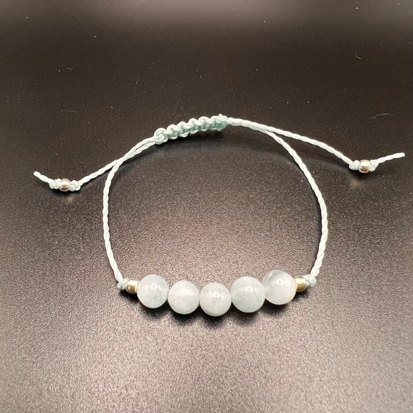 KC Gems Co. Natural Aquamarine Slide Bracelet - March Birthstone - Picture 2 of 5